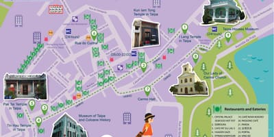 मकाओ नि: शुल्क शटल बस मार्ग के नक्शे